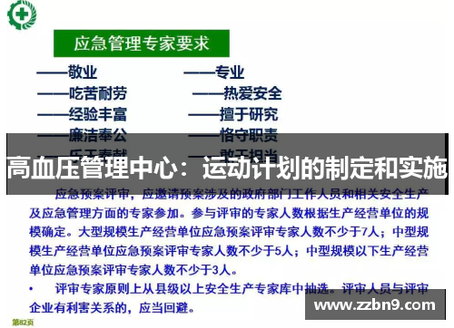 高血压管理中心：运动计划的制定和实施